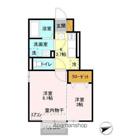 グランメール(2K/1階)の間取り写真