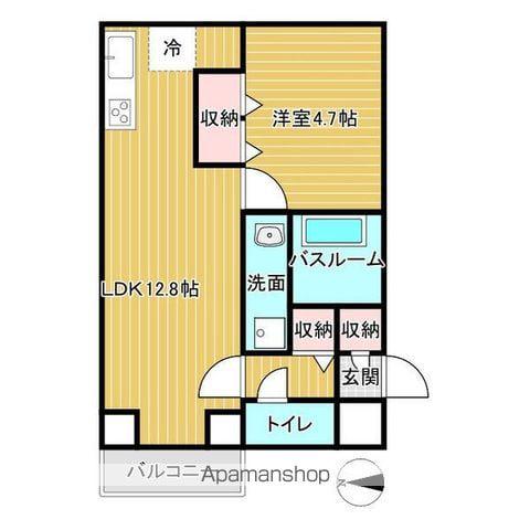 アウローラ泉(1LDK/7階)の間取り写真