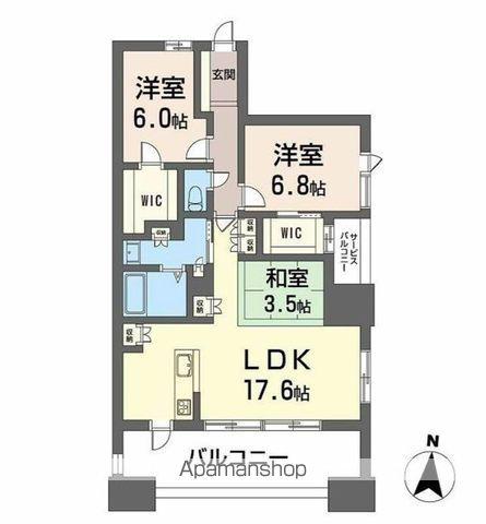 NUDGEONE.照葉(3LDK/16階)の間取り写真