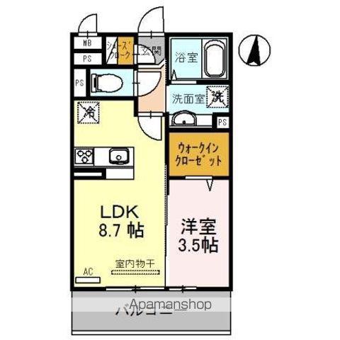 サンライズ湊Ⅱ(1LDK/2階)の間取り写真