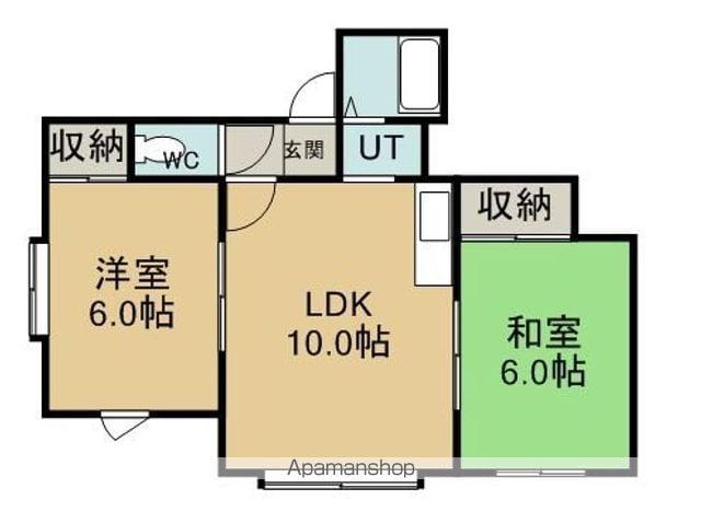 ウエストヒルズ(2LDK/1階)の間取り写真