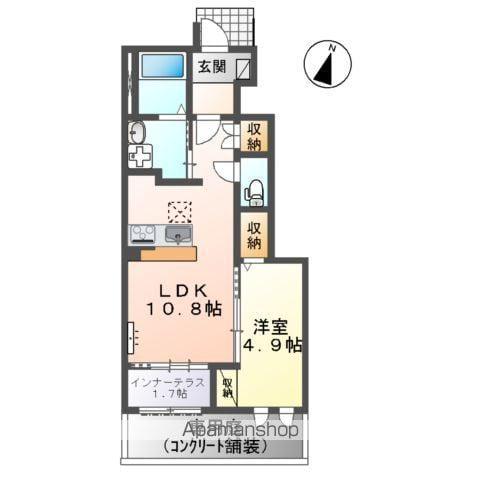 東海道本線 静岡駅 バス乗車時間:15分 中村町上バス停で下車 徒歩4分 2階建 築1年(1LDK/1階)の間取り写真