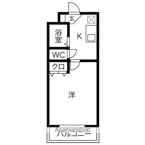 DARNER長久手(1K/1階)の間取り写真