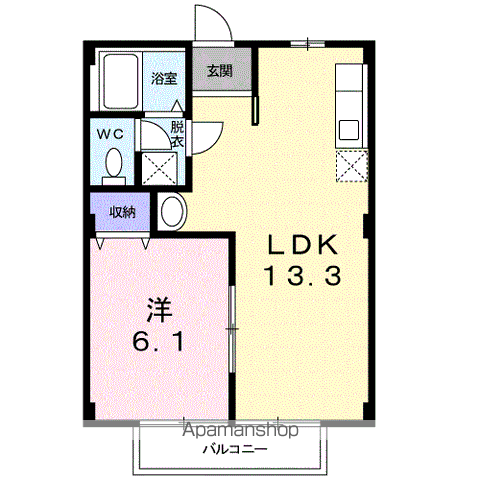 パルトカーサⅡ(1LDK/2階)の間取り写真