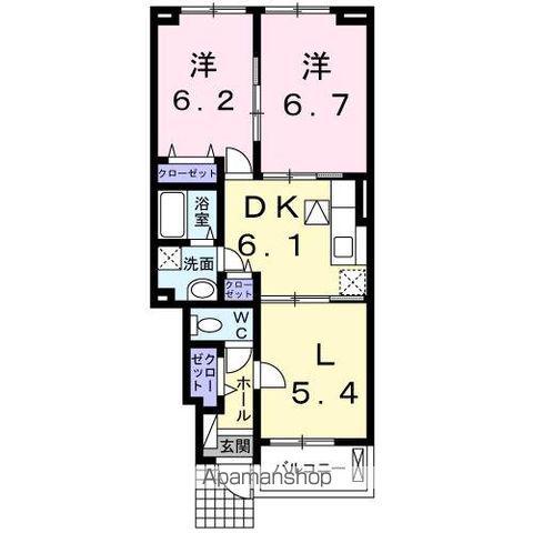 ヒーリング A・B(3DK/1階)の間取り写真