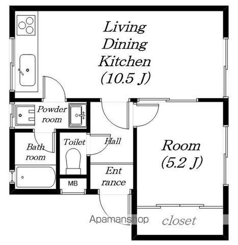 ライフステージ花水木(1LDK/1階)の間取り写真