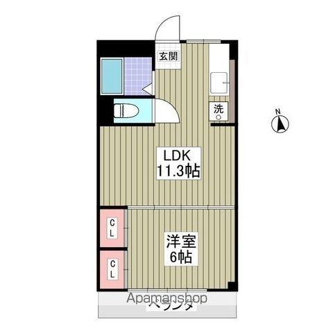 船橋セブンハイツ(1LDK/3階)の間取り写真