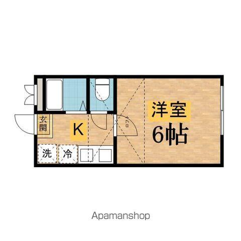 ゼフィール5(ワンルーム/2階)の間取り写真