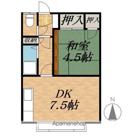ハイツ樹林(1DK/2階)の間取り写真