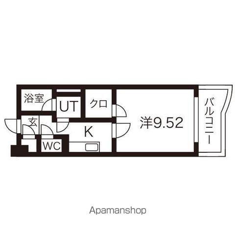 シェーンブルク(1K/4階)の間取り写真