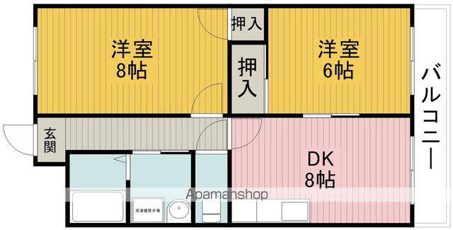 ラポール春日(2DK/1階)の間取り写真