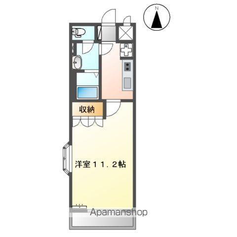 グランレーブⅡ(1K/2階)の間取り写真