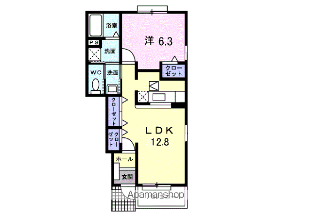 サンリット・ハウス(1LDK/1階)の間取り写真