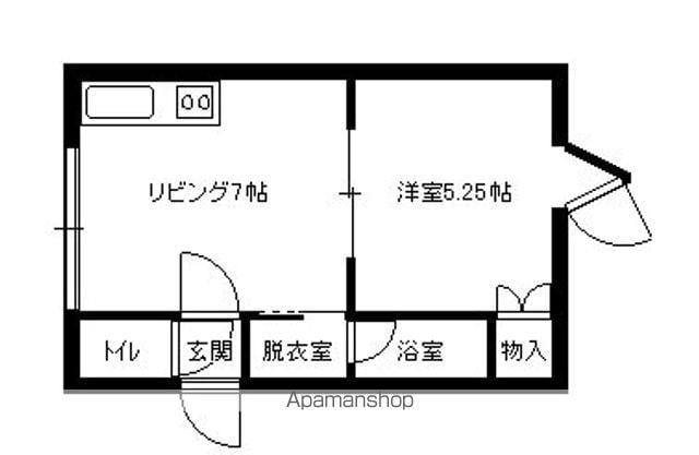 ビラミカエルⅢ(1DK/2階)の間取り写真