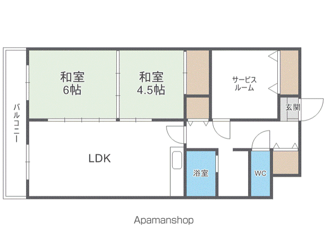 ハイツディオネ(2SLDK/2階)の間取り写真
