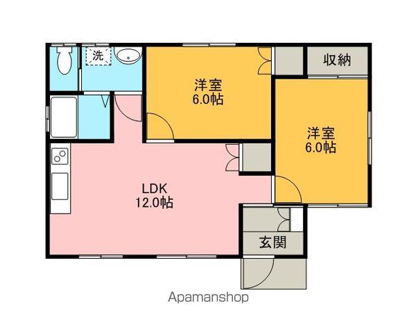 東北本線 槻木駅 徒歩13分 1階建 築15年(2LDK)の間取り写真