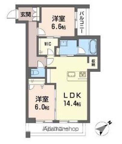 ベレオガーデンズ MIWAⅡ(2LDK/2階)の間取り写真