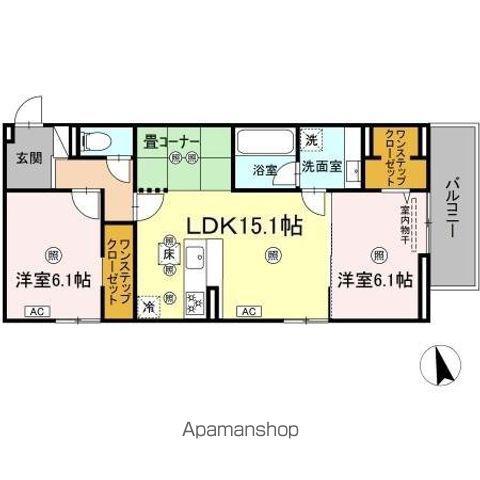 パールドブルム(2LDK/1階)の間取り写真