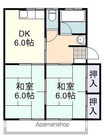 ハイコーポなみき(2DK/3階)の間取り写真