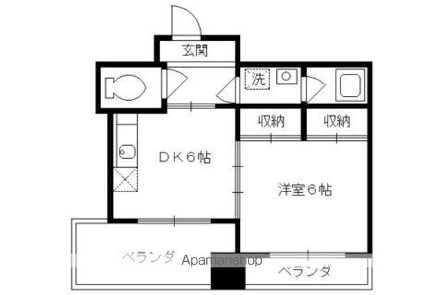 下京区観喜寺町マンション(1DK/8階)の間取り写真