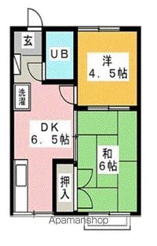 クロノス花畑(2DK/2階)の間取り写真