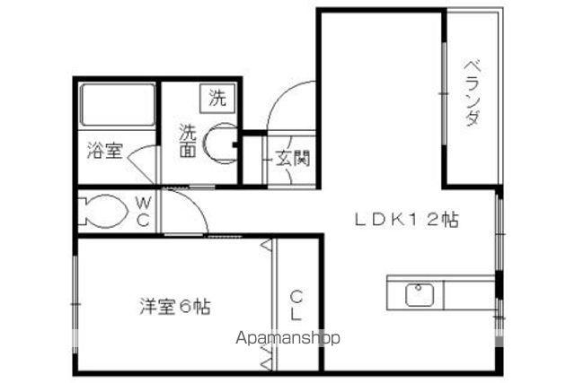 グランデ(1LDK/1階)の間取り写真