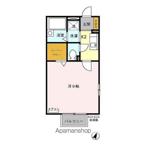 アバンサール一社(1K/1階)の間取り写真