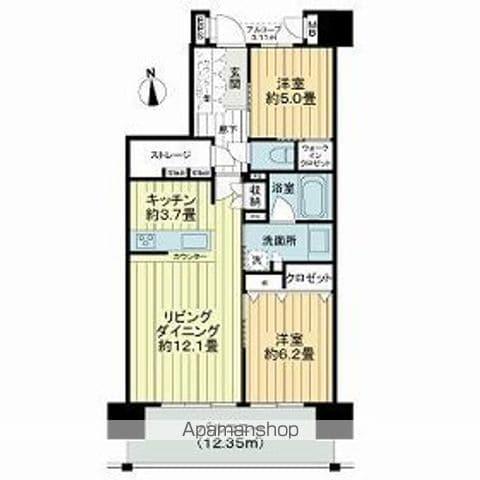 サーパス北長野駅レジデンス(2LDK/4階)の間取り写真
