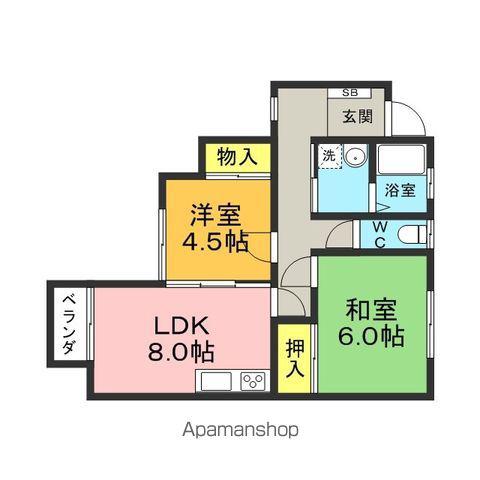エクセレント幸袋(2LDK/2階)の間取り写真