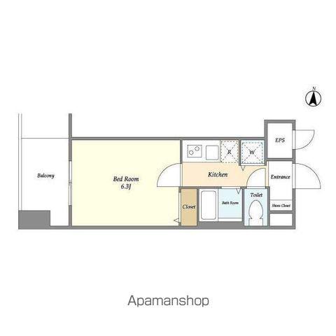 アクシーズタワー川口栄町Ⅰ(1K/5階)の間取り写真