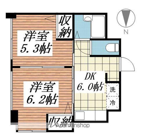 リッツコート宮町(2DK/4階)の間取り写真
