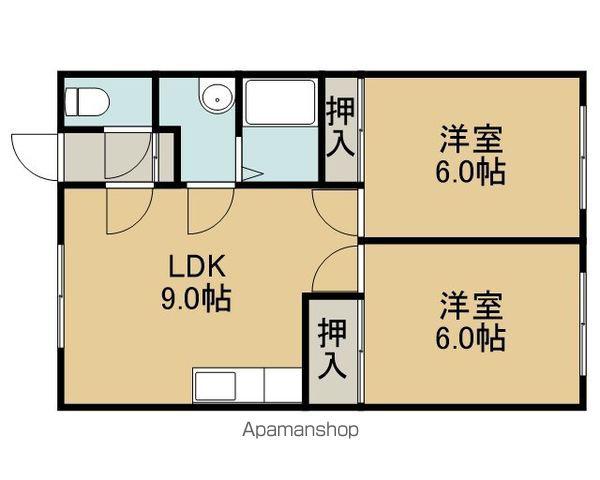 スリードレインハイツⅧ(2DK/2階)の間取り写真