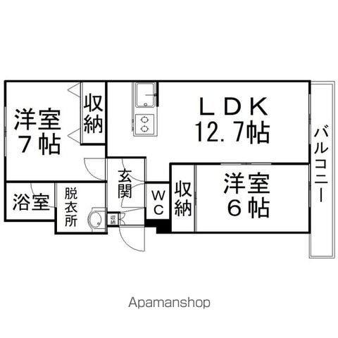 ナディア・ヴィエーレ(2LDK/1階)の間取り写真