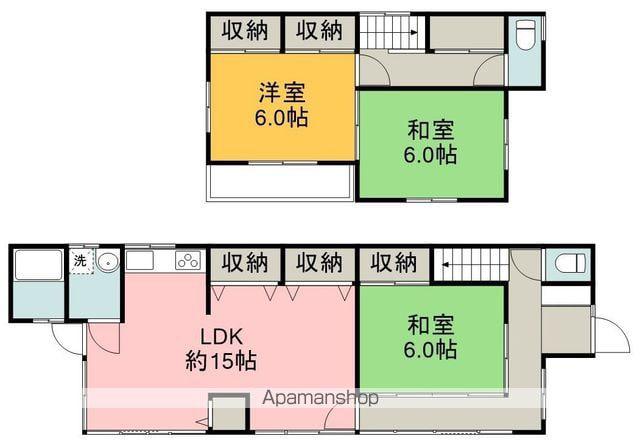 可部線 安芸長束駅 徒歩8分 2階建 築43年(3LDK)の間取り写真