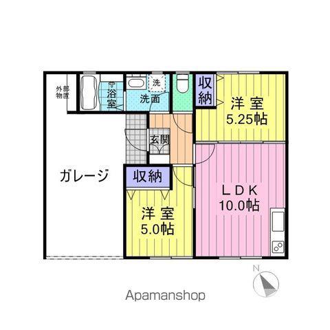 東北本線 岩切駅 徒歩19分 1階建 築8年(2LDK)の間取り写真