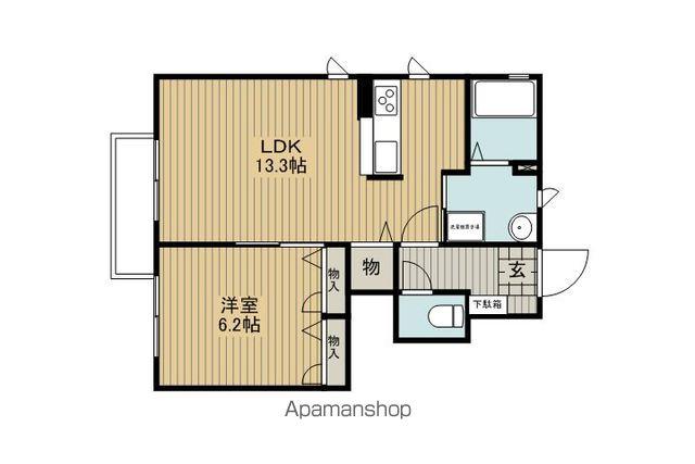 ディアスマルマH棟(1LDK/1階)の間取り写真