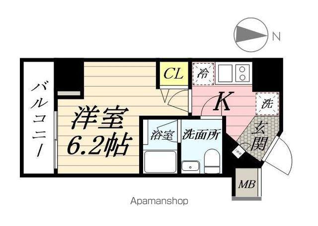 LOG横浜鶴見(1K/8階)の間取り写真