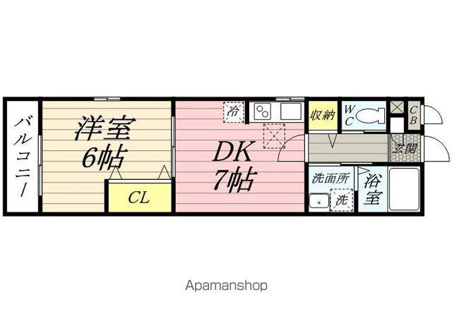 DEARCOURT(1DK/3階)の間取り写真