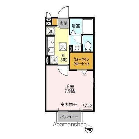 ステラコート(1K/1階)の間取り写真