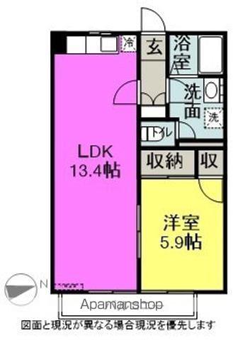 サクラ・コーポ(1LDK/1階)の間取り写真