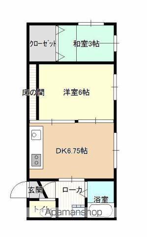 ふきよせマンション(2DK/2階)の間取り写真