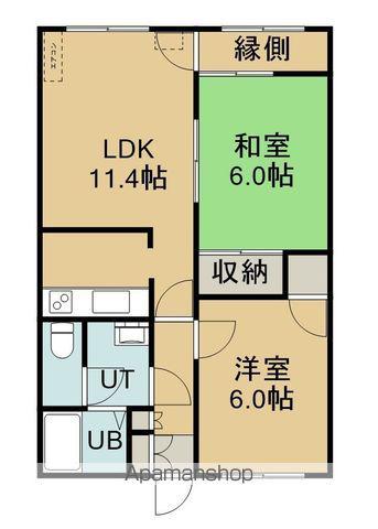 もとい坂フラットマンション(2LDK/3階)の間取り写真