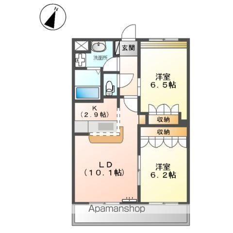 ラ・ウィンクル(2LDK/2階)の間取り写真