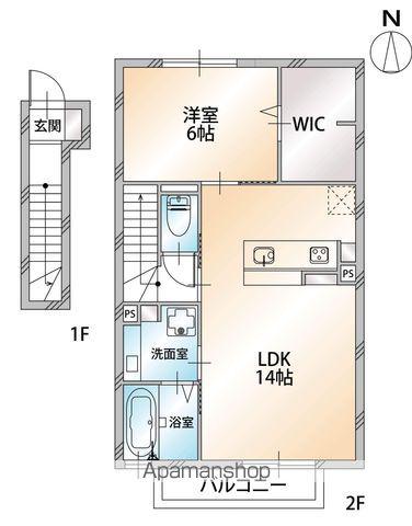 テユリータ(1LDK/2階)の間取り写真