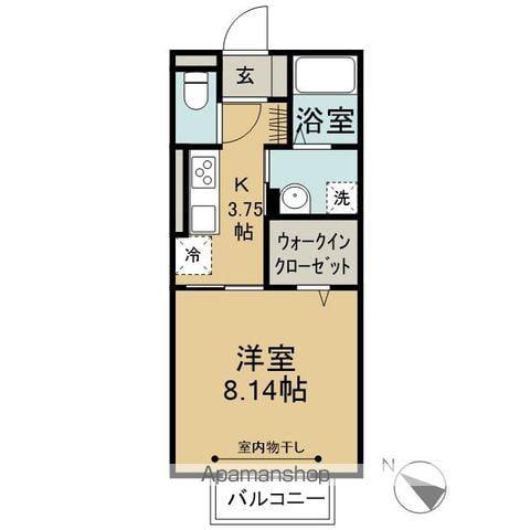 D-ROOM土岐(1K/1階)の間取り写真