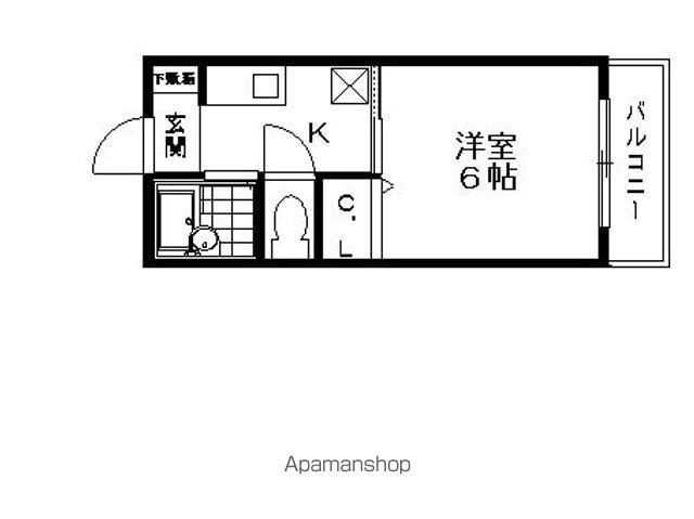 キャッスルコート(1K/2階)の間取り写真