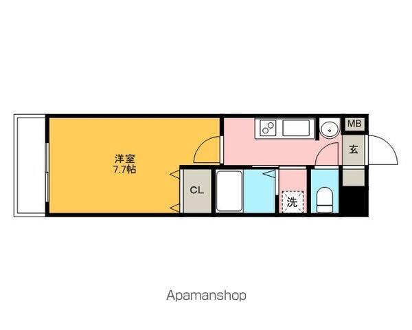 ブルームライフ黒川(1K/3階)の間取り写真