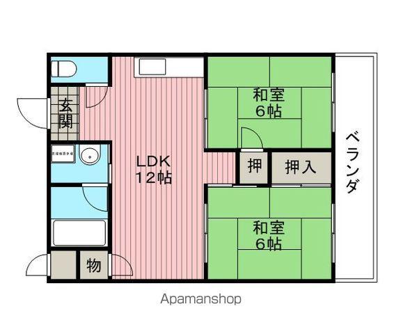 ハイツ最上(2LDK/2階)の間取り写真