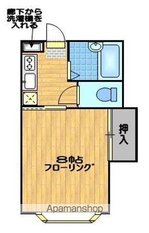 ホープウィング(1K/2階)の間取り写真