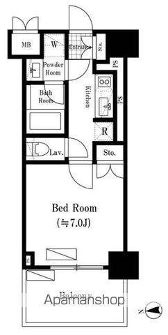 オアーゼ新宿西落合レジデンス(1K/3階)の間取り写真